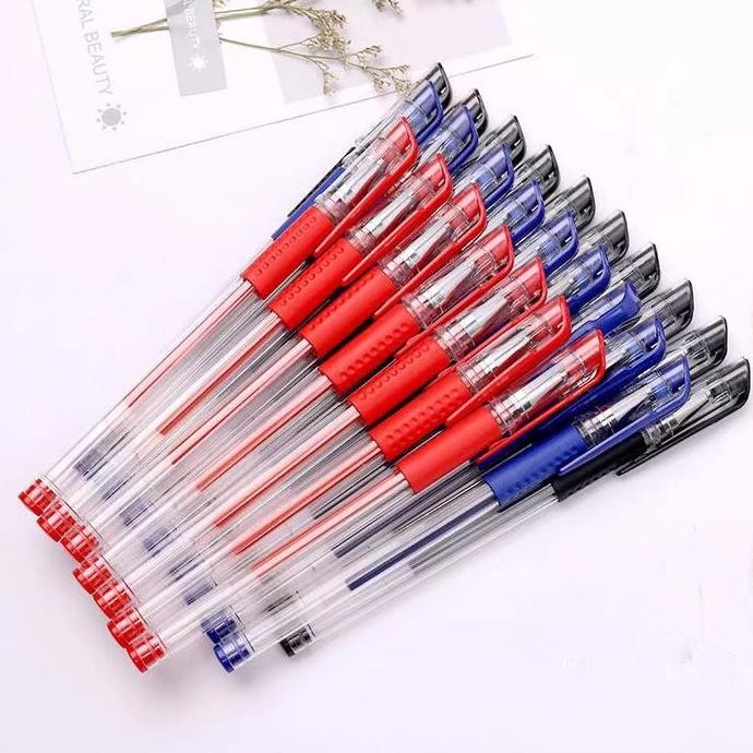 

(BISA 50 pcs gel pen Pena Tanda Tangan Ujian, Pena Gel, Pena Khusus Siswa, Tinta Hitam Biru Merah, Siswa 0.5Mm Sederhana Bolpen Plastik Pulpen Bulpen Stationery al at tulis ka