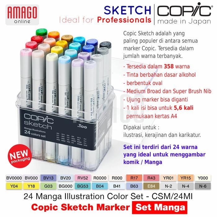 

BEST SELLER COPIC SKETCH - 24 MANGA ILLUSTRATION COLOR SET - CSM/24MI
