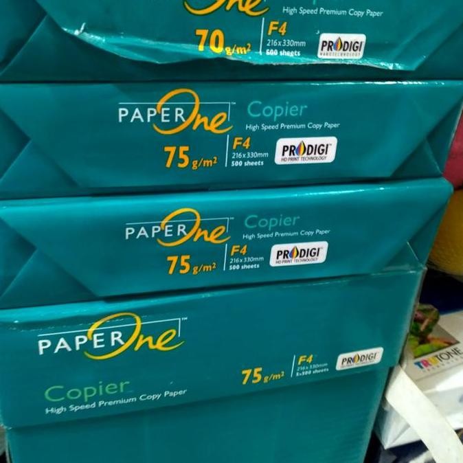 

TERBARU - Paper One Kertas Hvs F4 75 gram - 1 Dus isi 5 Rim.