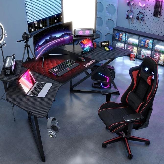 NEW Meja Gaming Berkualitas / Meja Komputer Besar Premium Rangka Besi