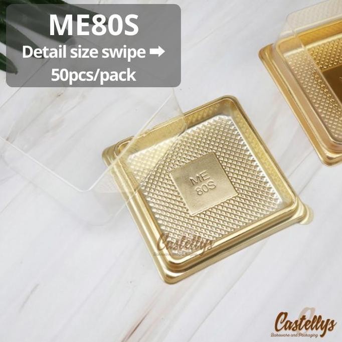 ME80S Tray mika tutup 125gr Gold buat mooncake, puding