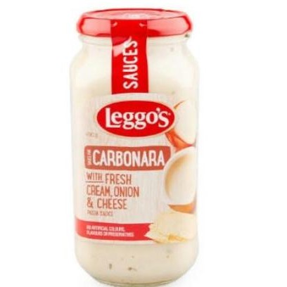 

Leggo's Pasta Sauce Carbonara with Fresh Cream Onion & Cheese 490gr HC
