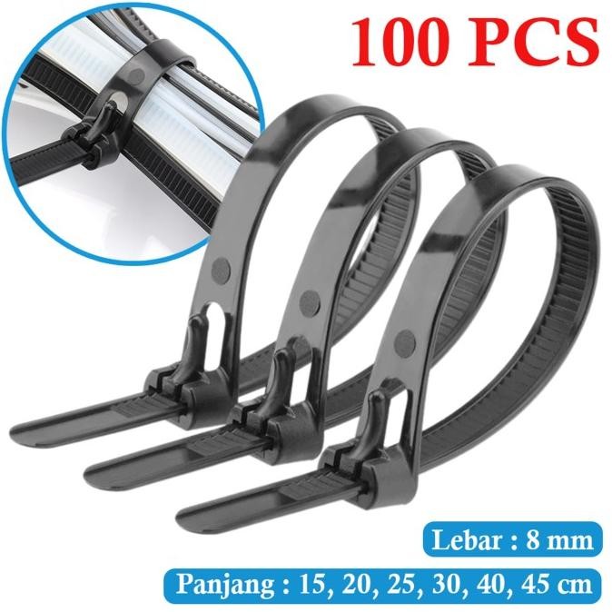 

Stk Kabel Ties 15Cm 20Cm 25Cm 30Cm 40Cm 45Cm Hitam Putih 100Pcs Tali Krek Bisa Buka Pakai Ulang Nylon Cable Tie Desk