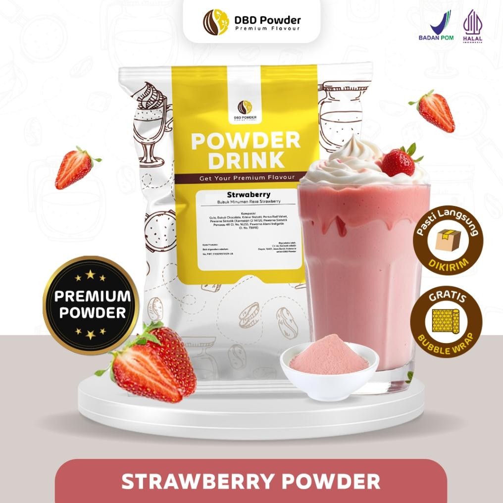 

Bubuk Minuman Strawberry - Powder Strawberry Milkshake Nugi