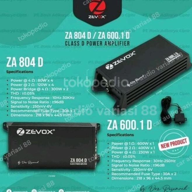 TERMURAH - Power Amplifier Zevox ZA600.1D ZA 600.1 D Monoblock by Vox Research
