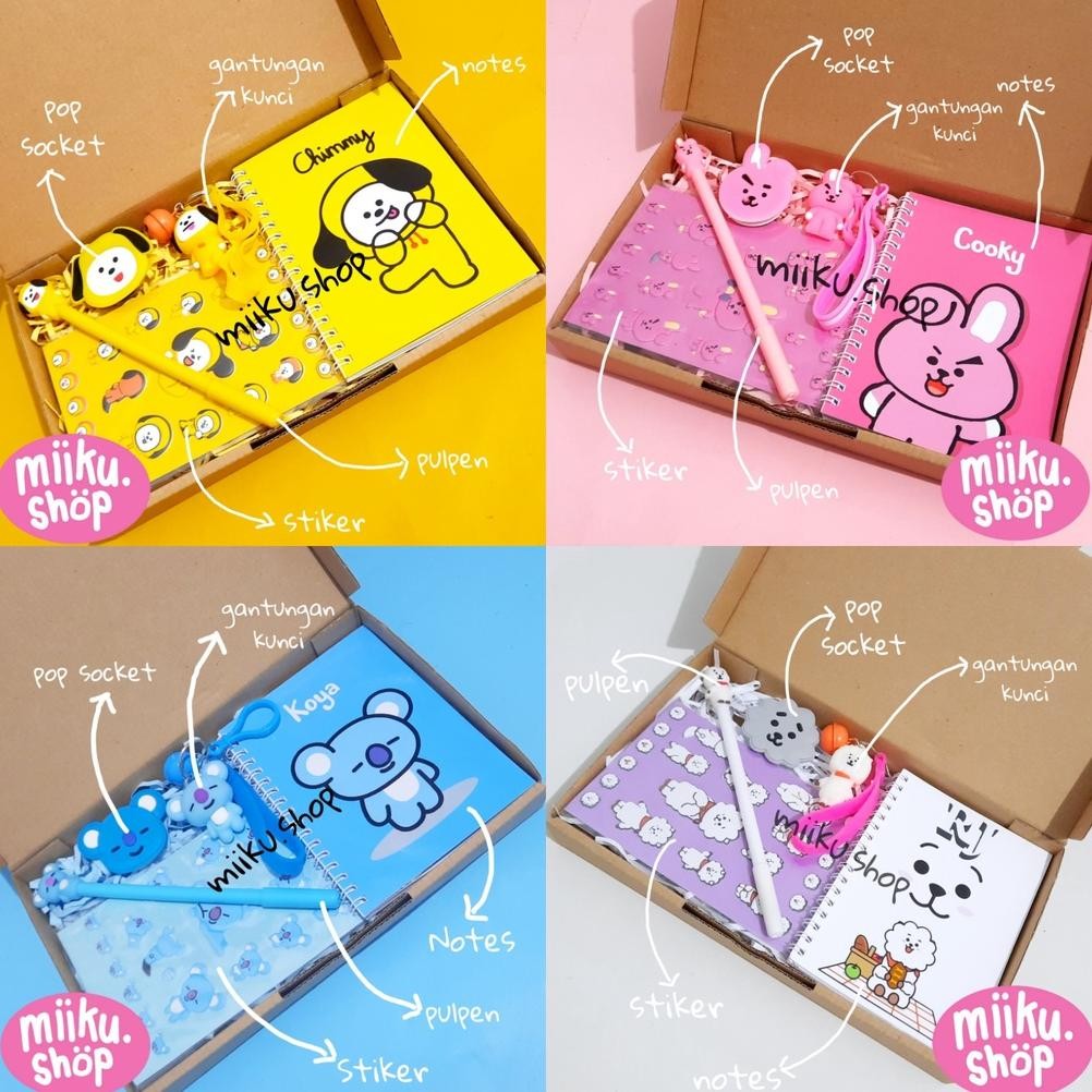 

KADO HAMPERS GIFT BOX ALAT TULIS CHIMMY COOKY TATA KOYA RJ SHOOKY MANG VAN Nugi