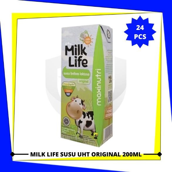 

MILK LIFE Susu UHT Original/Bebas Laktosa 200ml x 24 pcs (1 Karton) Nugi