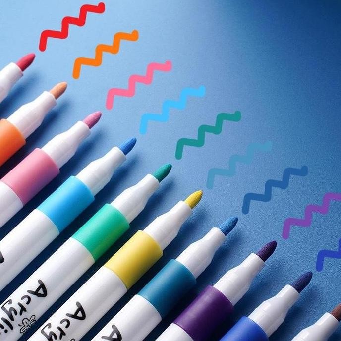 

Set Pensil Marker Akrilik DIY 24/36/48/60/80 Warna untuk Batu, Kaca, dan Lainnya - Hightune - Stationery