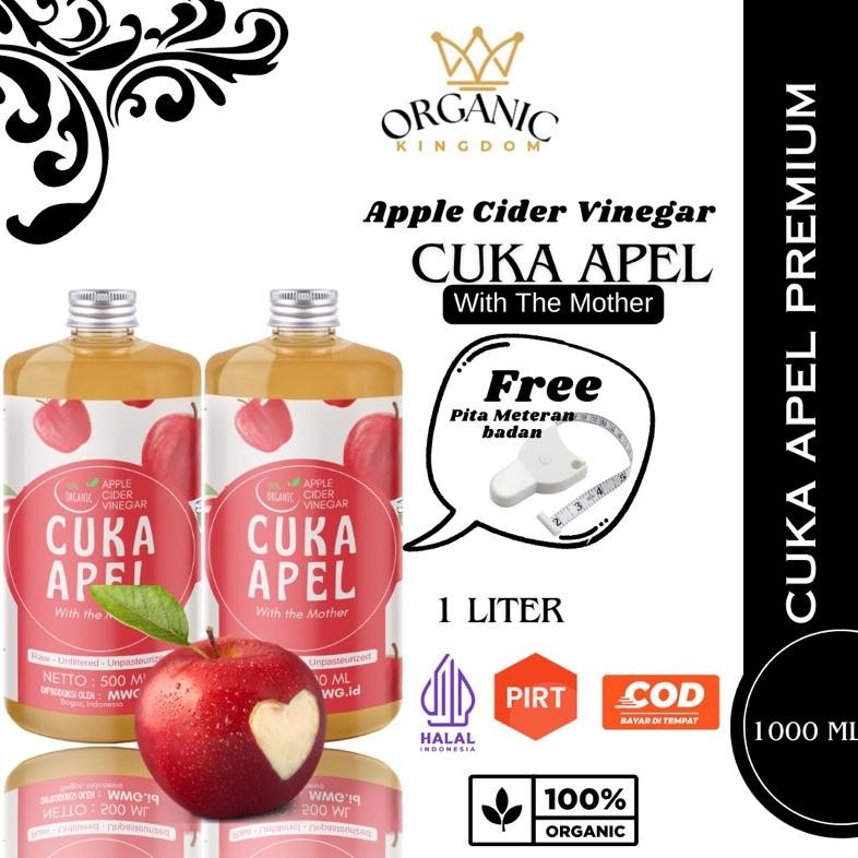 

1 liter Cuka Apel Organic Apple Cider Vinegar Keto Diet Detox Pelangsing Penurun Berat Badan Nugi