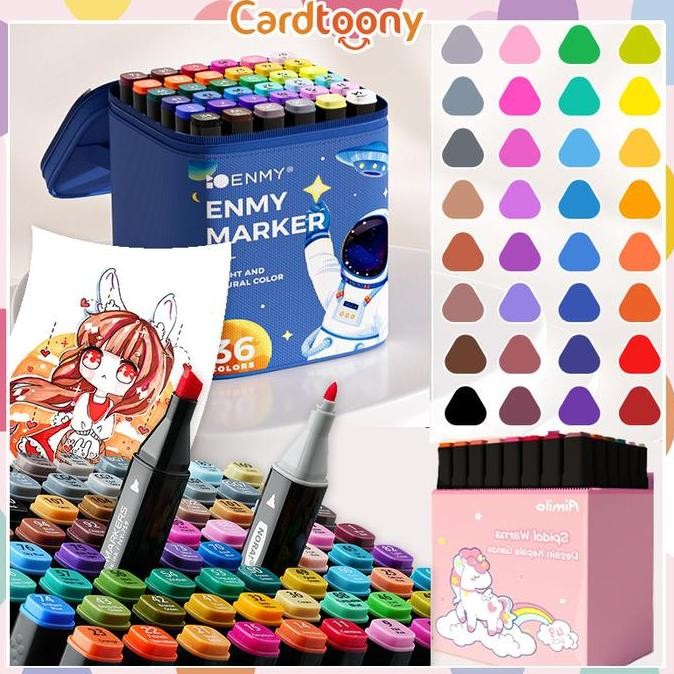 

Spidol Sketsa Dual Tip Warna Warni Sketch Marker 2 Sisi Kartun Marker Set 24/36/48/60/80 Warna