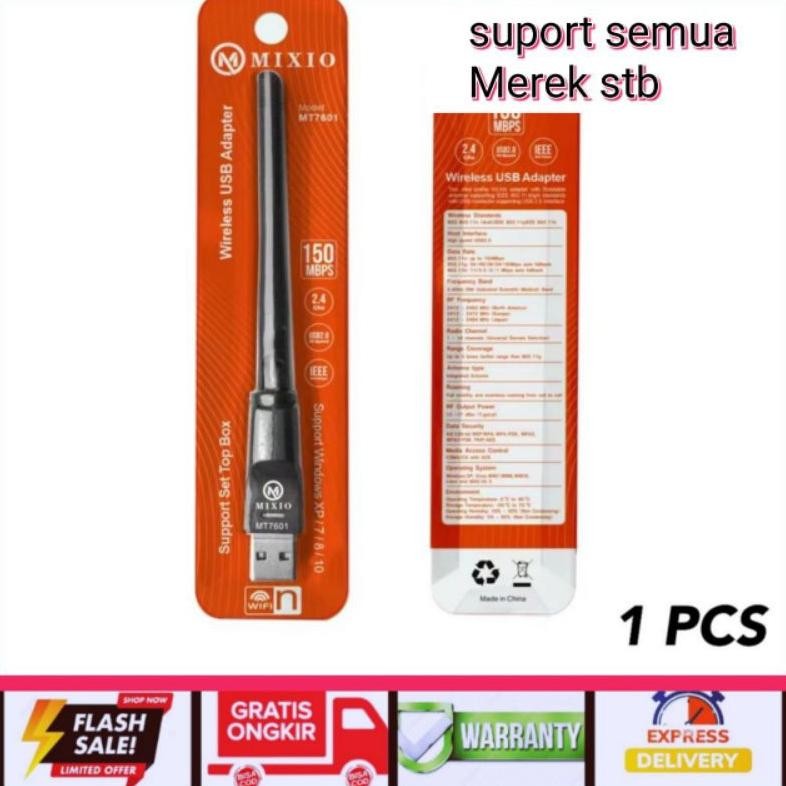 MIXIO DONGLE WIFI STB SEMUA MERK RECEIVER WIRELESS ADAPTER REAL CHIPSET MT7601 STB POLYTRON MT 7601 