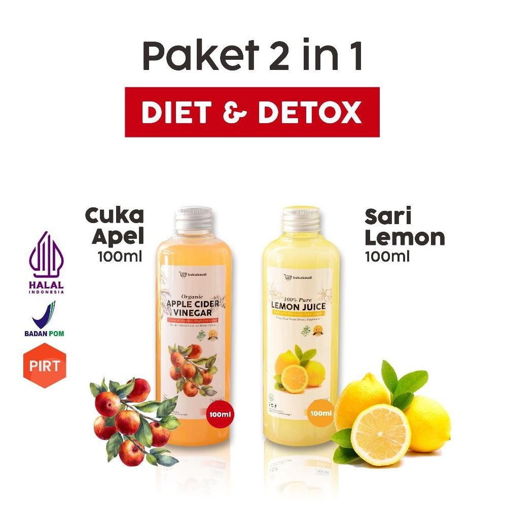 

Paket Diet Detoks Detox Organic Sari Lemon Murni 100ml & Cuka Apel Organik 100ml Apple Cider Vinegar Nugi