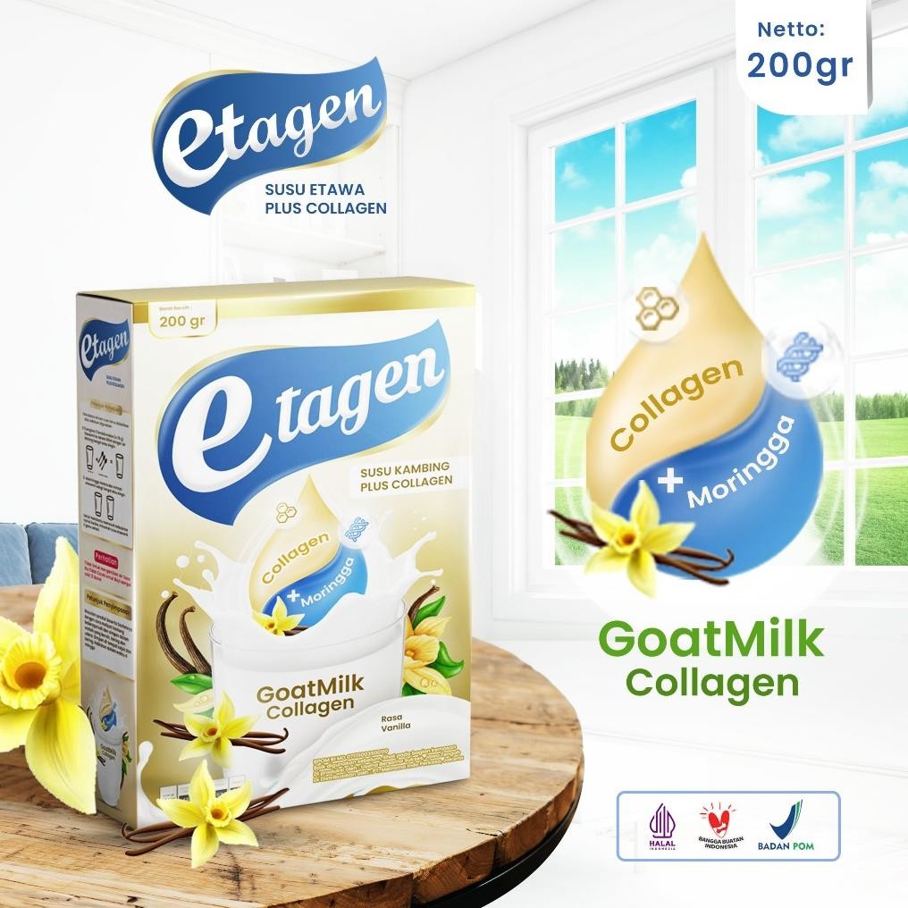 

ETAGEN SUSU COLLAGEN Kolagen Milk Merawat Kulit & Wajah Rasa Vanila 200gr Nugi