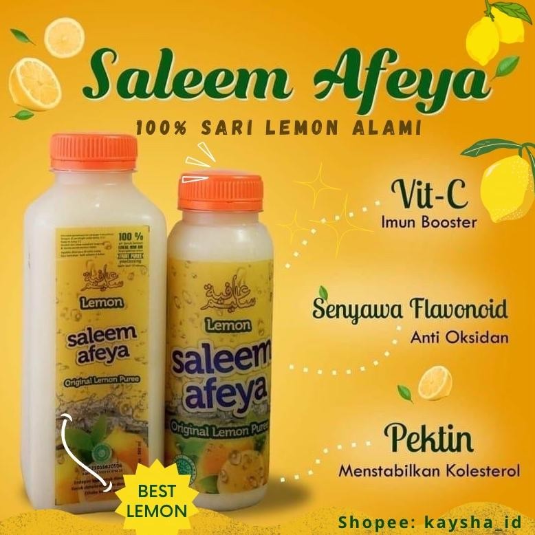 

LEMON SALEEM AFEYA 500ml / SARI LEMON ASI 100% TANPA CAMPURAN AIR / PURE LEMON / AIR LEMON MURNI / SARI LEMON ALAMI MINUMAN DIET / DIET SEHAT / DIET PAKAI LEMON / LEMON UNT DIET / SALEM AFEYA MINUMAN UNTUK DIET KOLESTROL / LEMON SALEEM A AFEYA OFFICIALUK