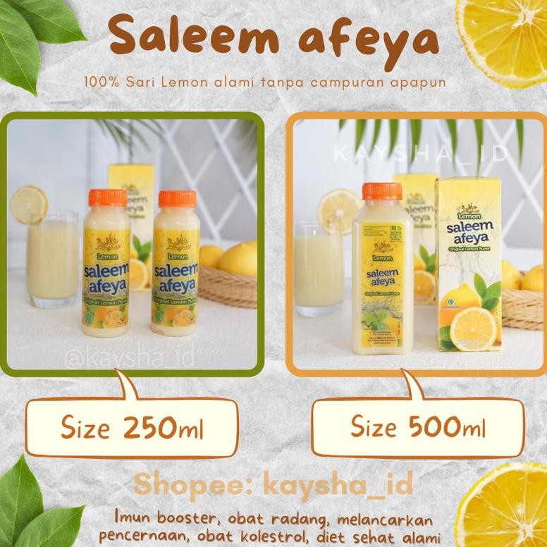 

LEMON SALEEM AFEYA ORIGINAL 100% SARI LEMON TANPA CAMPURAN AIR SIZE 500ml dan 250ml / SALEEM AFEYA ORIGINAL / SALEM AFEYA / AIR LEMON ASLI 100% / MINUMAN DIET SEHAR Nugi