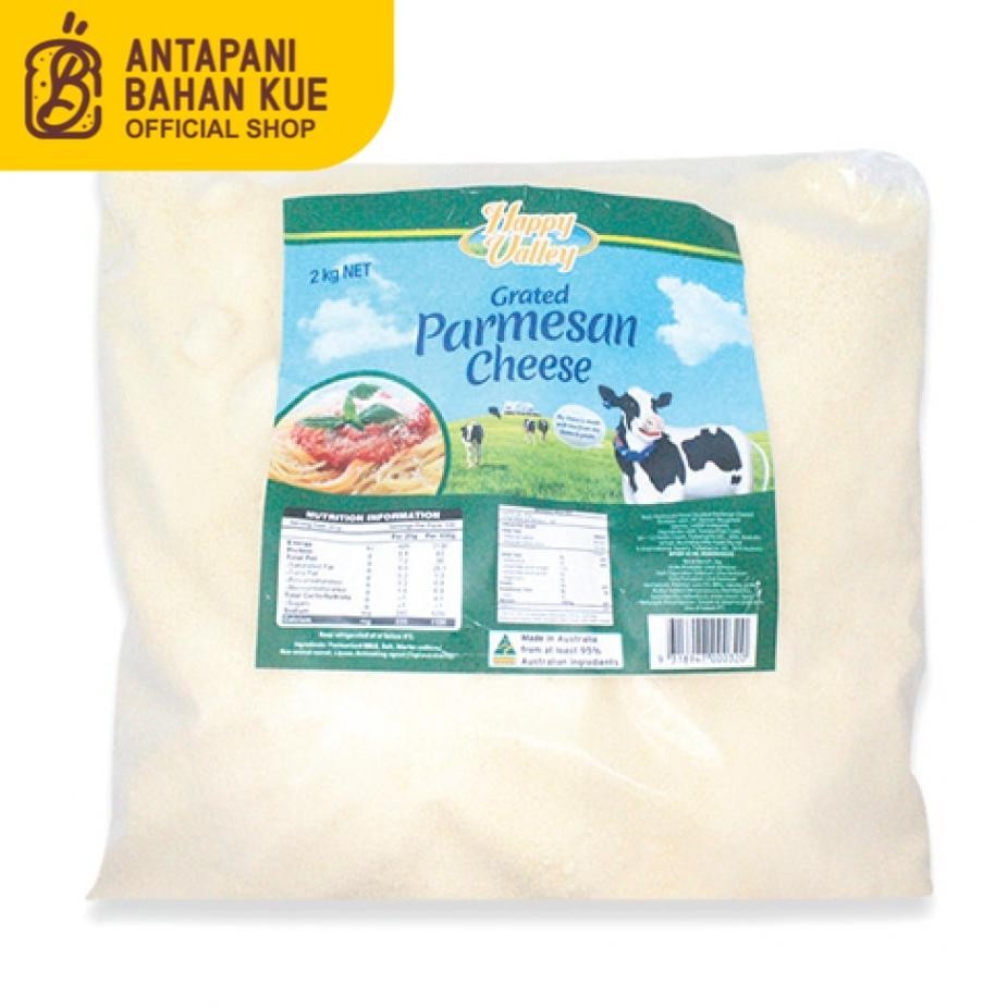 

Happy Valley Parmesan Cheese Grated /Keju Parmesan Bubuk 100gram Nugi