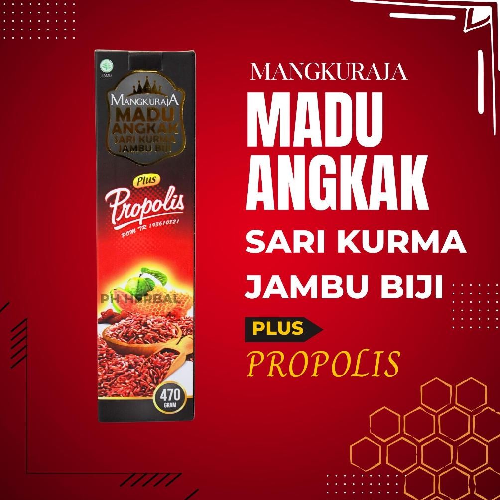 

MANGKURAJA Sari Kurma Madu Angkak Plus Propolis 470 gram Penurun Demam DBD Trombosit Nugi