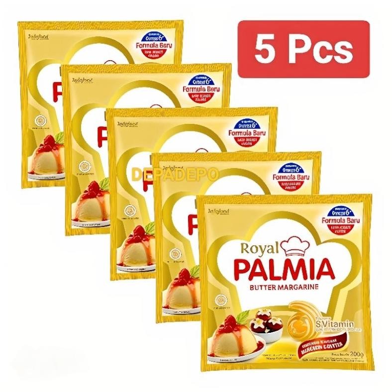 

Palmia Royal Butter Margarine 200gr x 5 Pcs Mentega Premium untuk Kue & Masakan Nugi