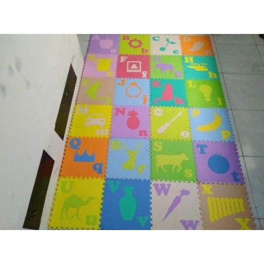 Eva matras Puzzle Huruf Abjad - Alas Lantai Puzzle - Karpet Puzzle Motif Huruf Bermain Anak