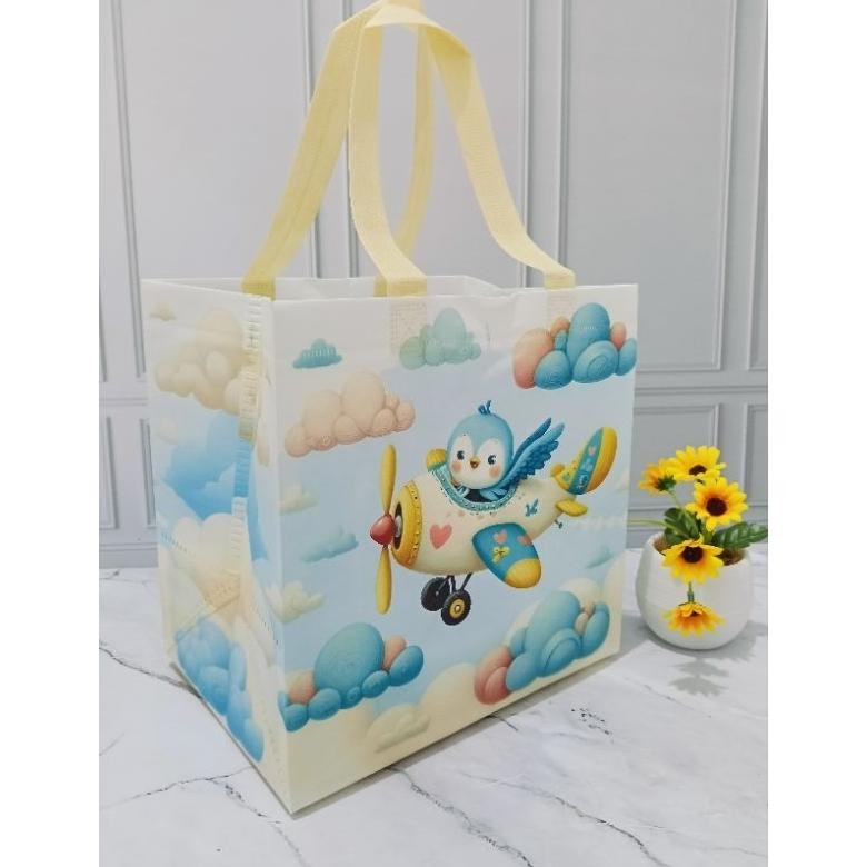 

(LUSINAN )Goodiebag ulang tahun baby dino 25x25x12 - Goodiebag laminasi ulang tahun anak Nugi