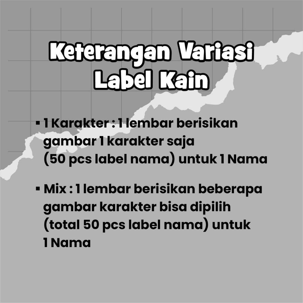 

Label Kain Stiker Baju Karakter Game Pokemon Isi 50 Pcs Bisa Custom Nama Lk1