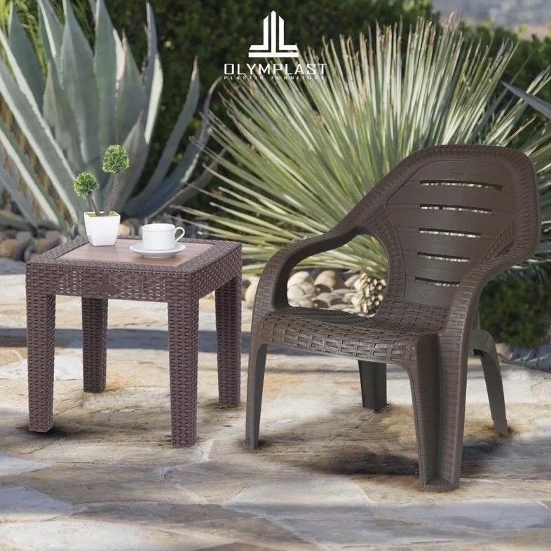 Terlaris Kursi Santai Ol 509 Dan Set Meja & Kursi Taman/Teras/Cafe Rotan Plastik