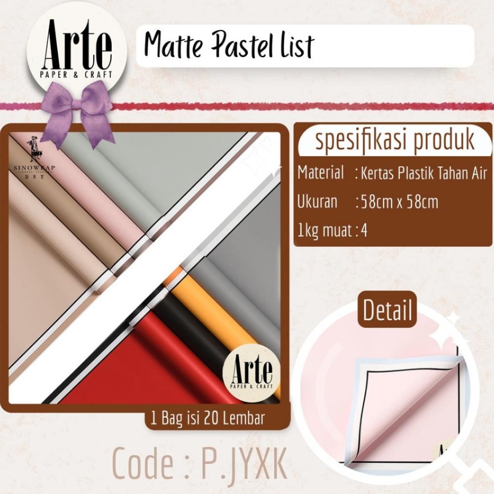 

20 Lembar Cellophane Matte Pastel List Kertas Buket Korea Bunga Flower Wrapping Paper Kado Arte Grosir Jakarta P.JYXK Nugi