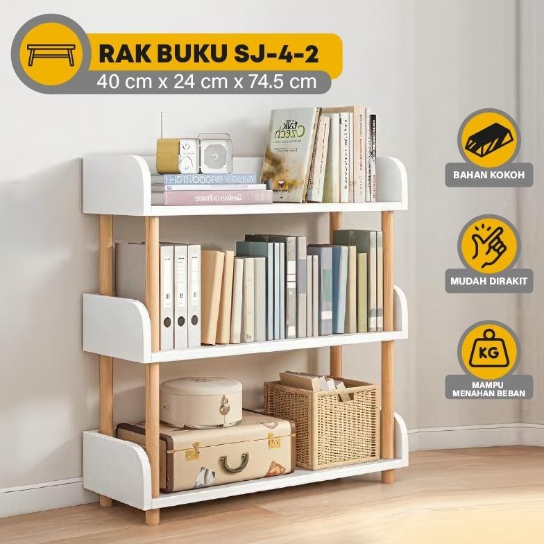 Terlaris Dtg - Rak Buku Minimalis 6 Tingkat Rak Susun Kayu Rak Buku Penyimpanan Rak Susun Praktis Sj
