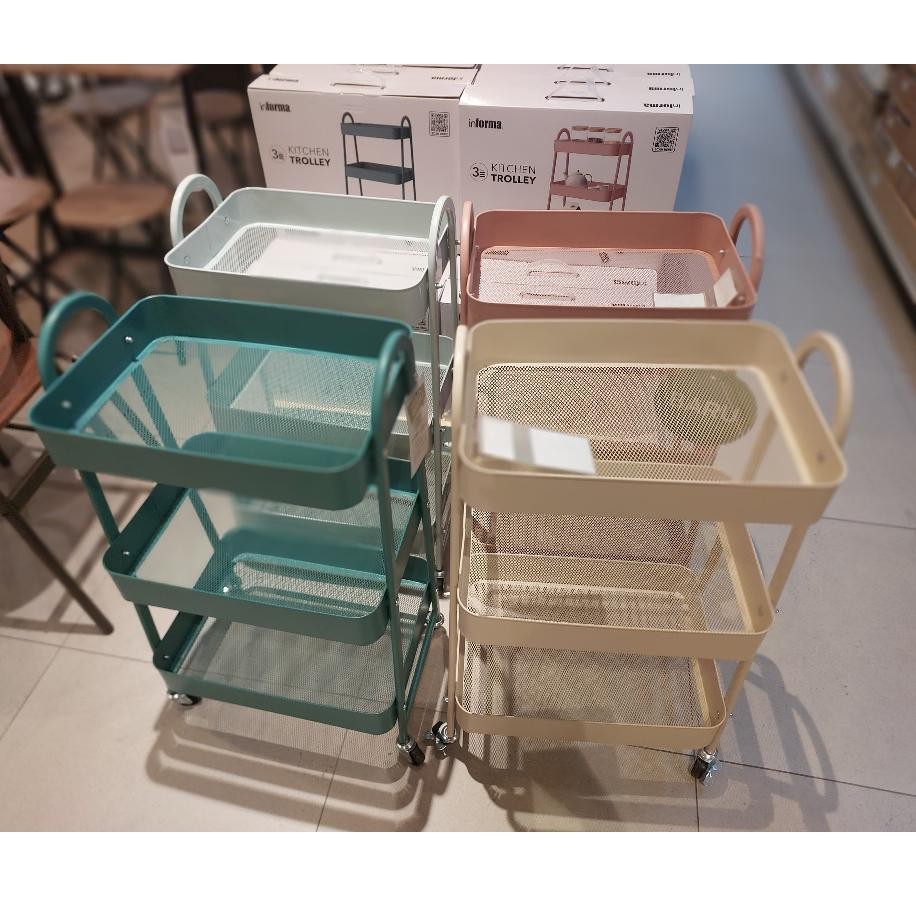 Terlaris Informa Walter Ii Kitchen Trolley Rak Troli Dapur 3 Tingkat - Hijau