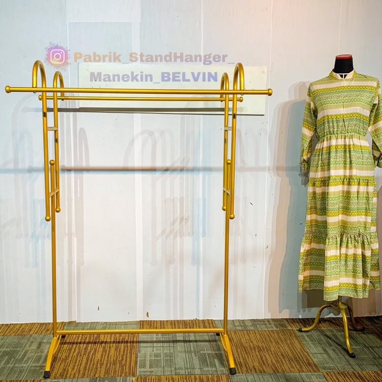Terlaris Standhanger 2 Sisi Kerajaan Gold | Display Baju Mewah 150 Cm | Display Baju Gold | Display 