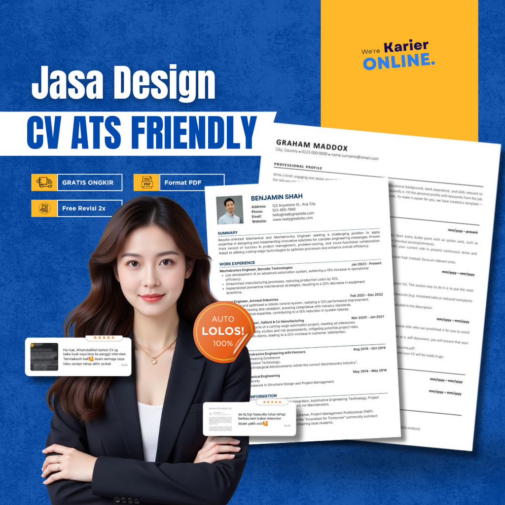 JASA BIKIN CV ATS FRIENDLY | CV IDEAL PERUSAHAAN | CV PROFESIONAL