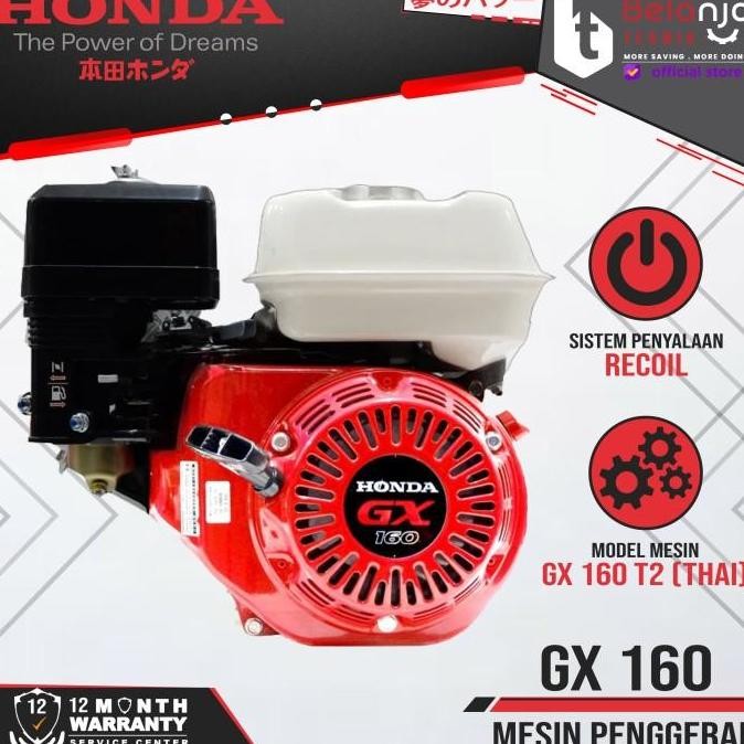 Honda Mesin Penggerak GX 160 Thailand 5.5 HP Bensin Serbaguna GX160