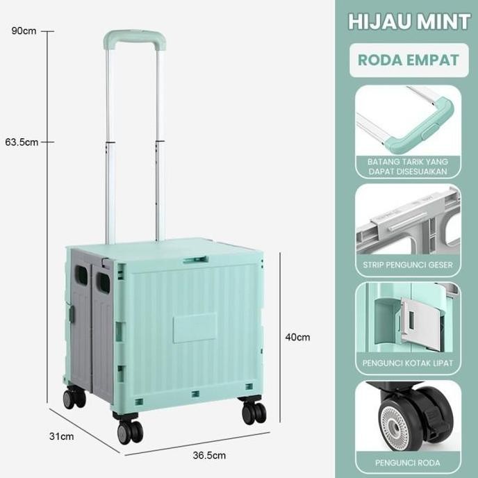 KR Troli Keranjang Lipat Barang 4 Roda Troli Anjing Multifungsi Ukuran 38*32.5*39