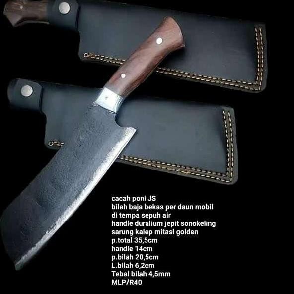 Golok Daging Cacah Tulang Baja Per Fulltang Sangat Kuat