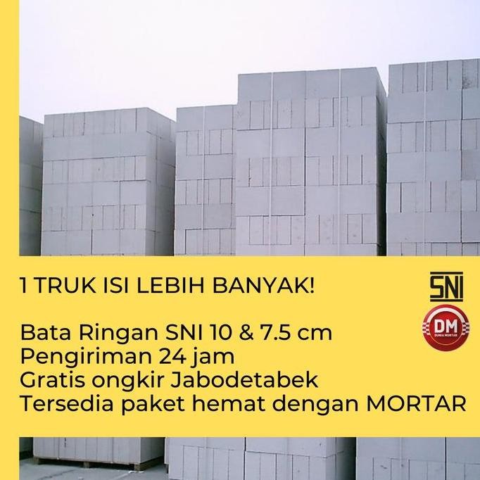 Hebel Bata Ringan AAC SNI 10 & 7.5 cm FREE ONGKIR JABODETABEK TERMURAH
