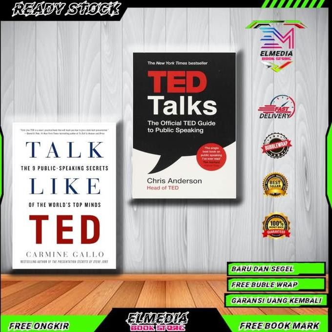 Sale Paket Buku Ted Talks & Talk Like Ted (Versi Bahasa Inggris/Indonesia)
