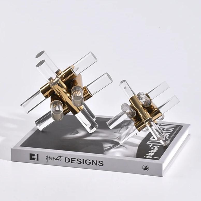 

(PO) Metal Acrylic Cross Art Aesthetics Crafts Bedroom Home Living Room Indoor Table Bookcase Book Nook Decoration Nordic Accessories