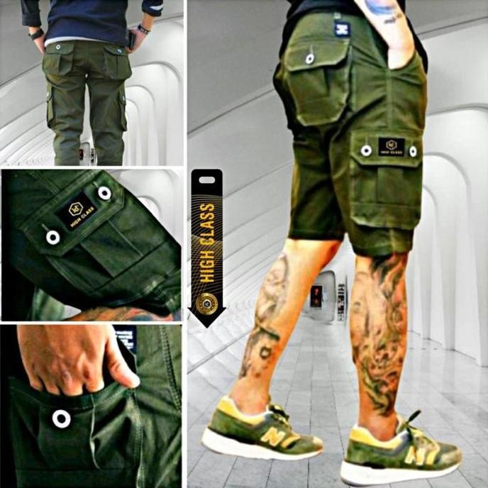 Celana Pendek Pria 27-38 Surfing Distro Premium Renang Pantai Santai Kolor Cargo Katun Mini Low Wais