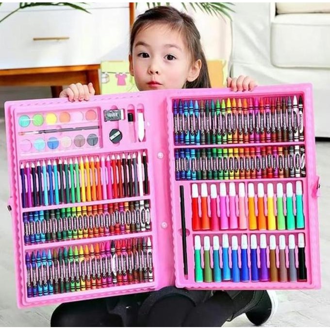 

Crayon Set 208pcs dan 150pcs Pensil Krayon Warna Lengkap Art Set Menggambar dan Mewarnai