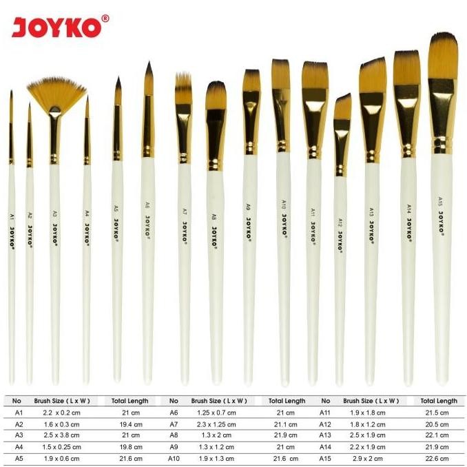 

Terlaris Art Brush Set Alat Lukis Kuas Cat Air Minyak Acrylic Joyko Brs-12 Ready Stok