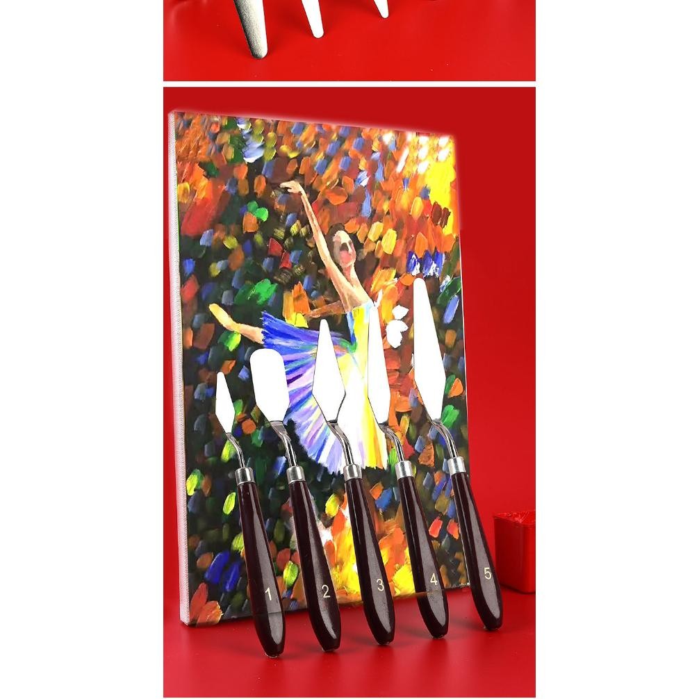 

Df-8 Promosi! Set Isi 5 Spatula Lukis Painting Knife Pisau Palet Lukis Df-8