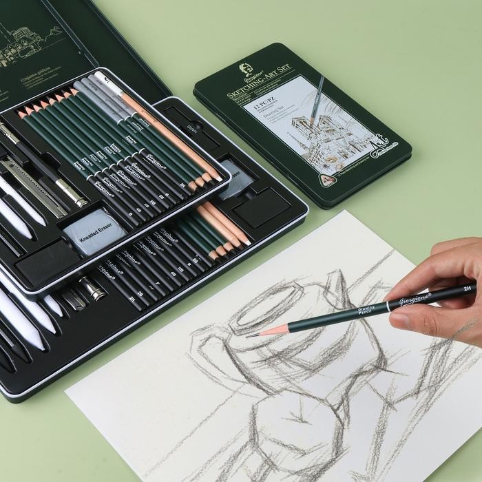 

Drawing Pencil Gambar Set 19/27Pcs Drawing Sketch Pencil Set Tin Box Pensil Gambar Terlaris Best Quality 100% Original