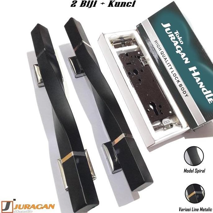 Pegangan Pintu Kayu 35 Cm - Handle Pintu Kamar Hitam Modern - Perangkat Kunci Dan Pintu Rumah