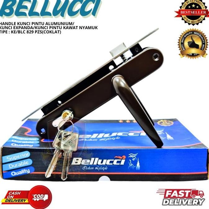 Handle Set Kunci Pintu Aluminium Kunci Pintu Kamar Mandi Produk Asli Bellucci Warna Coklat