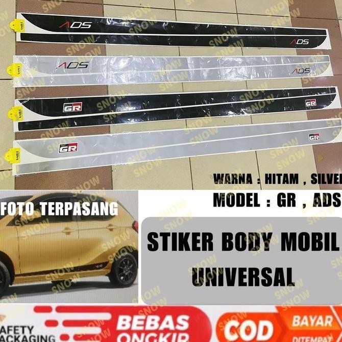 Murah Stiker Body Samping Gr Ads Agya Ayla Mobil Universal Hitam Silver