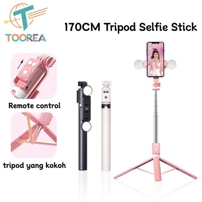 SIAP KIRIM TOOREA 170CM TONGSIS TRIPOD + MONOPOD + BLUETOOTH REMOTE 7 TOMBOL VLOG HP
