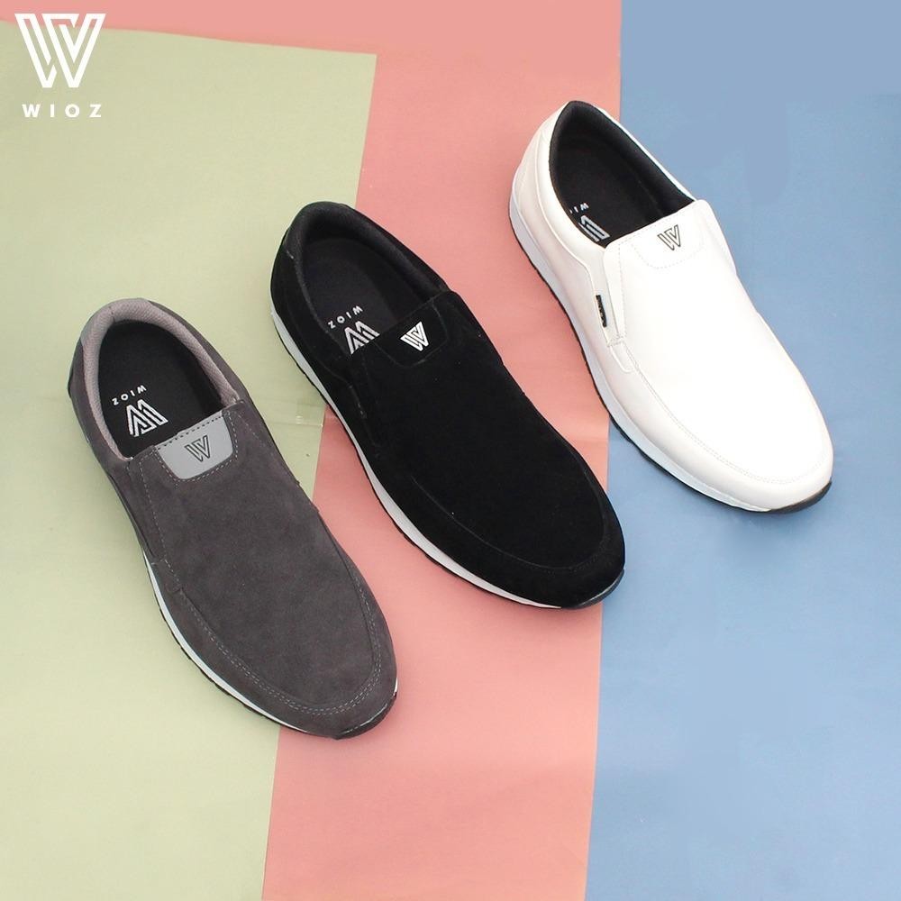 Rs Wioz Sepatu Slip On Pria W 61351 Sepatu Pria Tanpa Tali Casual Warna Putih