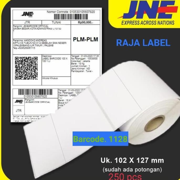 

LABEL THERMAL 102x127MM-250 PCS-Resi (JNE, Wahana,POS Indonesia)*PROMO murah