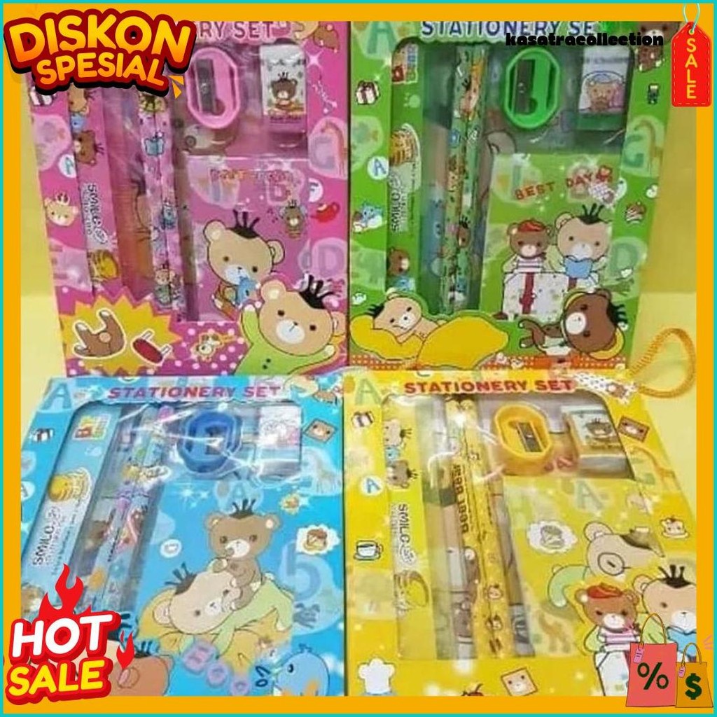 

Alat Tulis Anak Set Lengkap Kode 608 Motif Lucu Alat Tulis Sekolah Diskon Setengah Harga