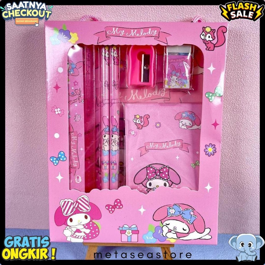 

Pensil Set Sanrio Kuromi Chinamorol Melody - Set Alat Tulis 6 In 1 Motif Atk Set Alat Tulis Diskon Setengah Harga